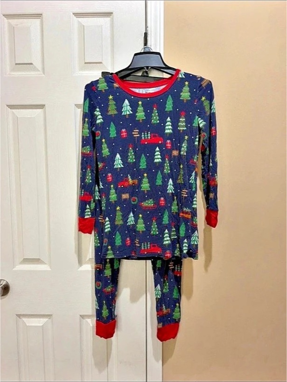 Little Sleepies Christmas Tree Pajama Set Size 16 Like New
